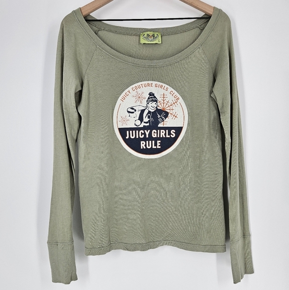 Juicy Couture Tops - Juicy Couture Vintage 2006 Light Green Juicy Girls Rule Long Sleeve T-shirt